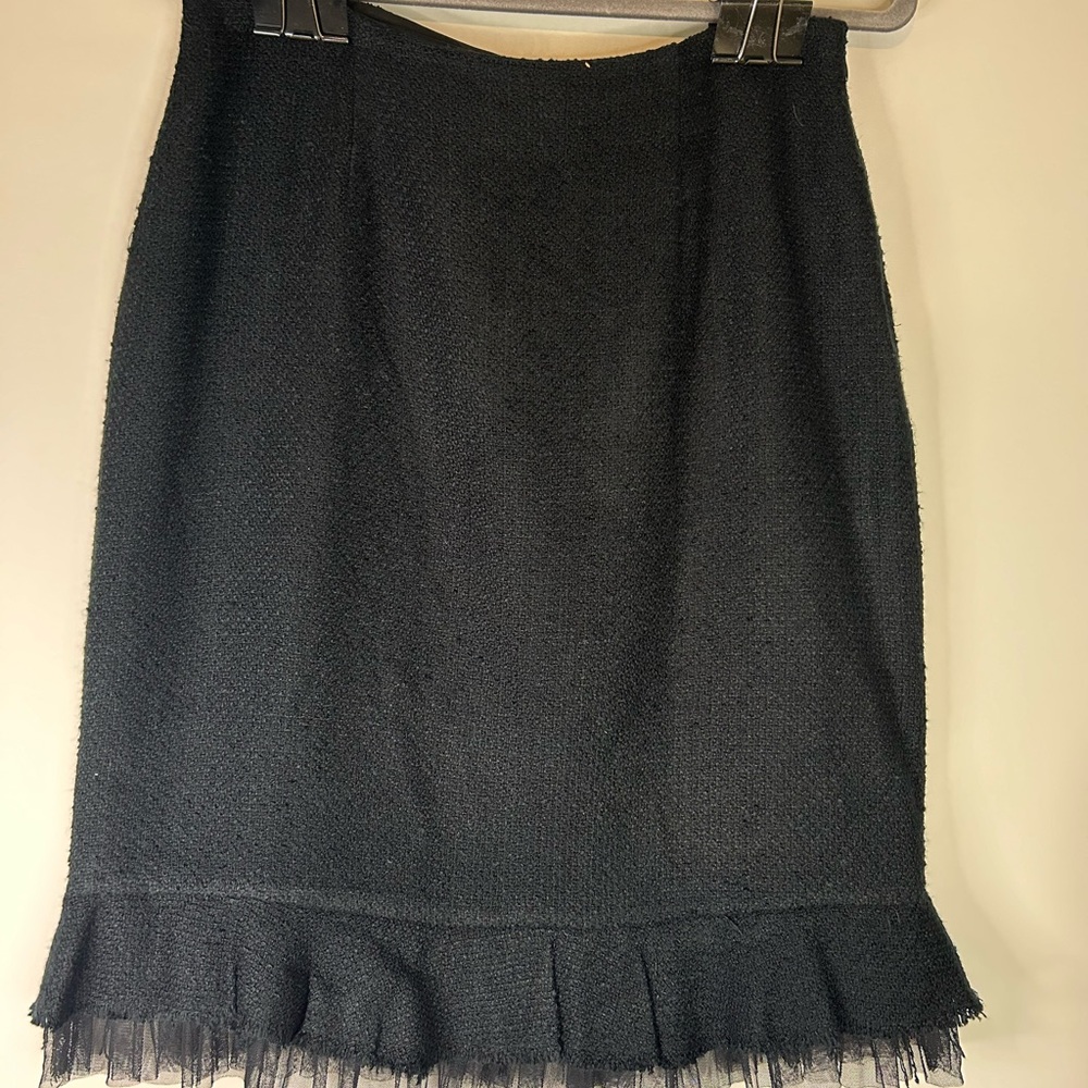 Size 8 Black Zippered With Ruffle At The Bottom Skirt